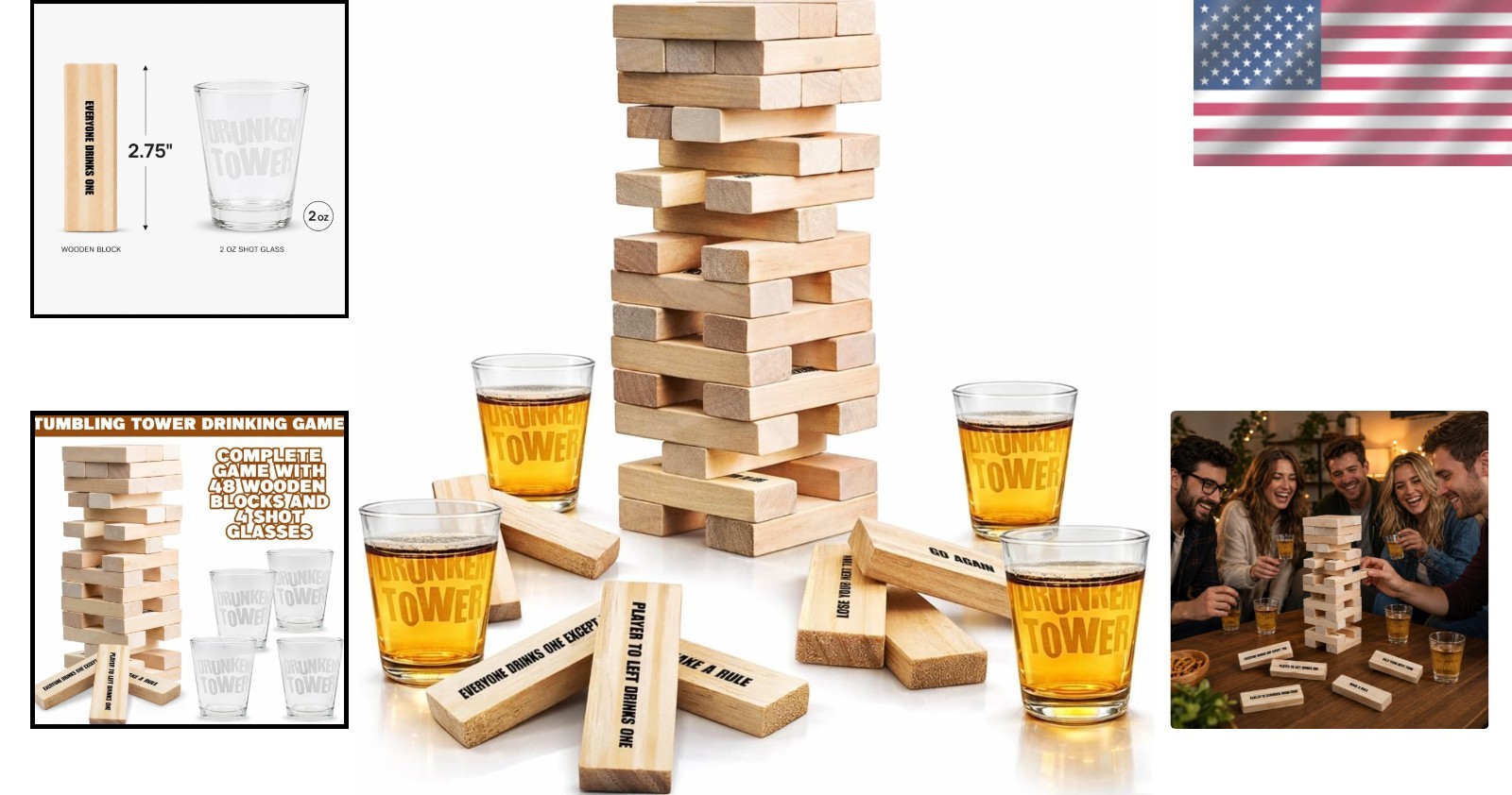 Tumbling Tower Party Game – 52 Pieces for Epic Fun & Competitive Nights