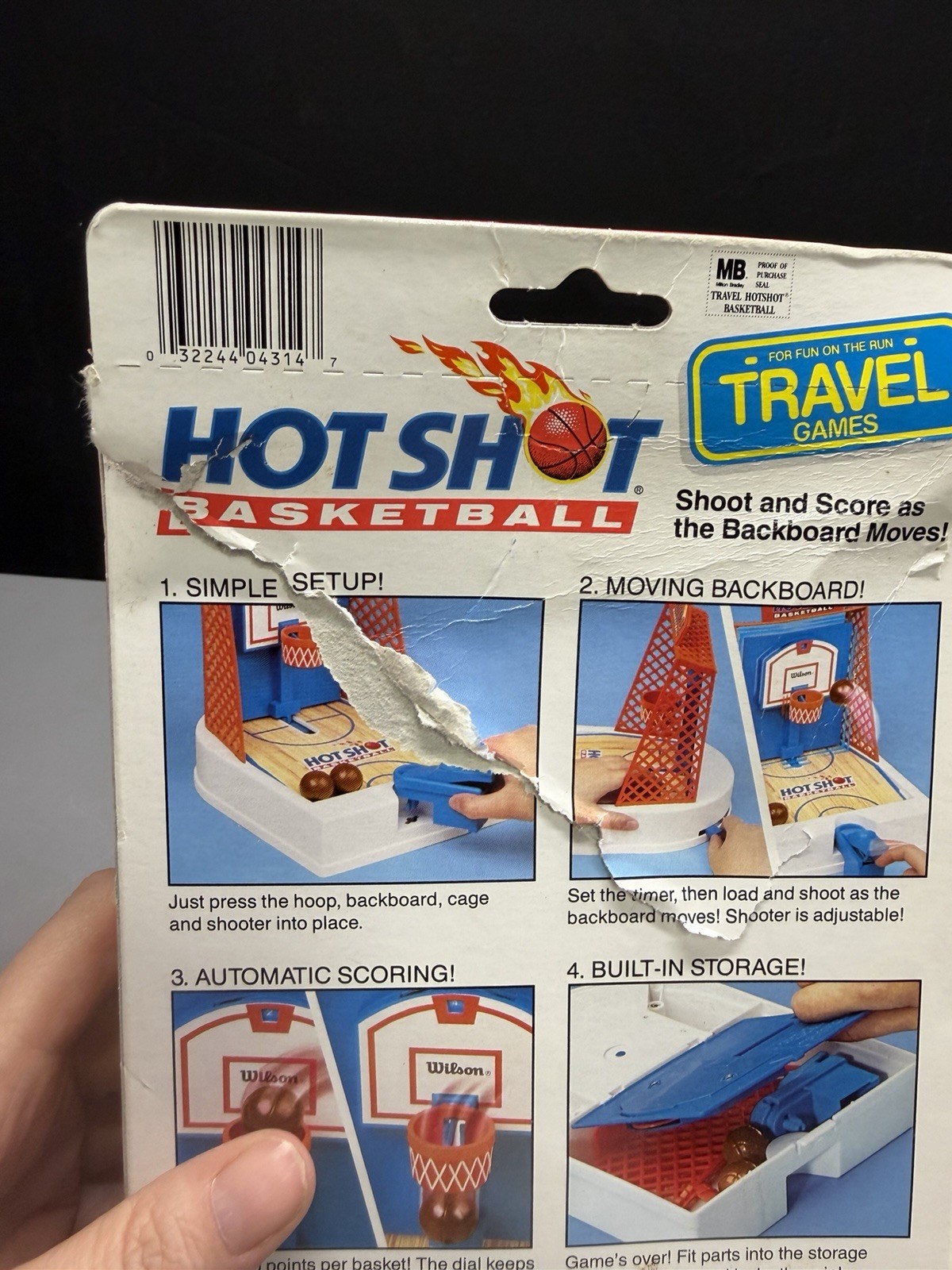 Hot Shot Basketball Vintage 1992 Motorized Travel Game Milton Bradley Complete