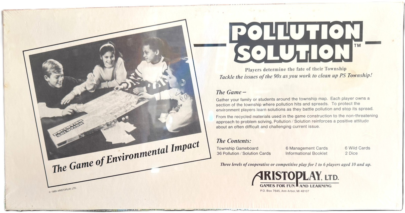 Pollution Solution Environmental Board Game (Vintage 1989 Aristoplay) BRAND NEW