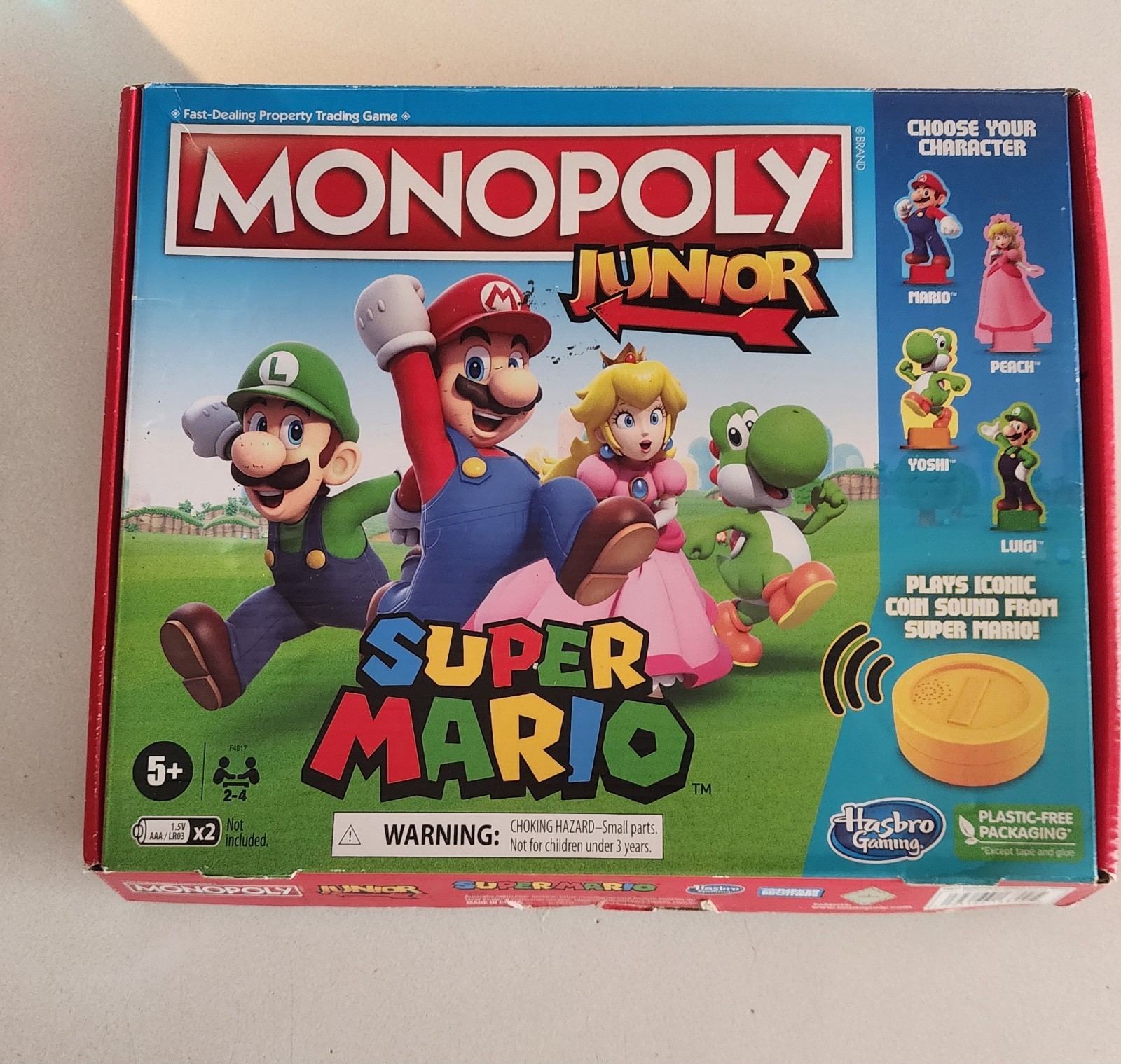 Monopoly Junior Super Mario Edition Board Game, Fun Kids’ Ages 5 and Up, Explore