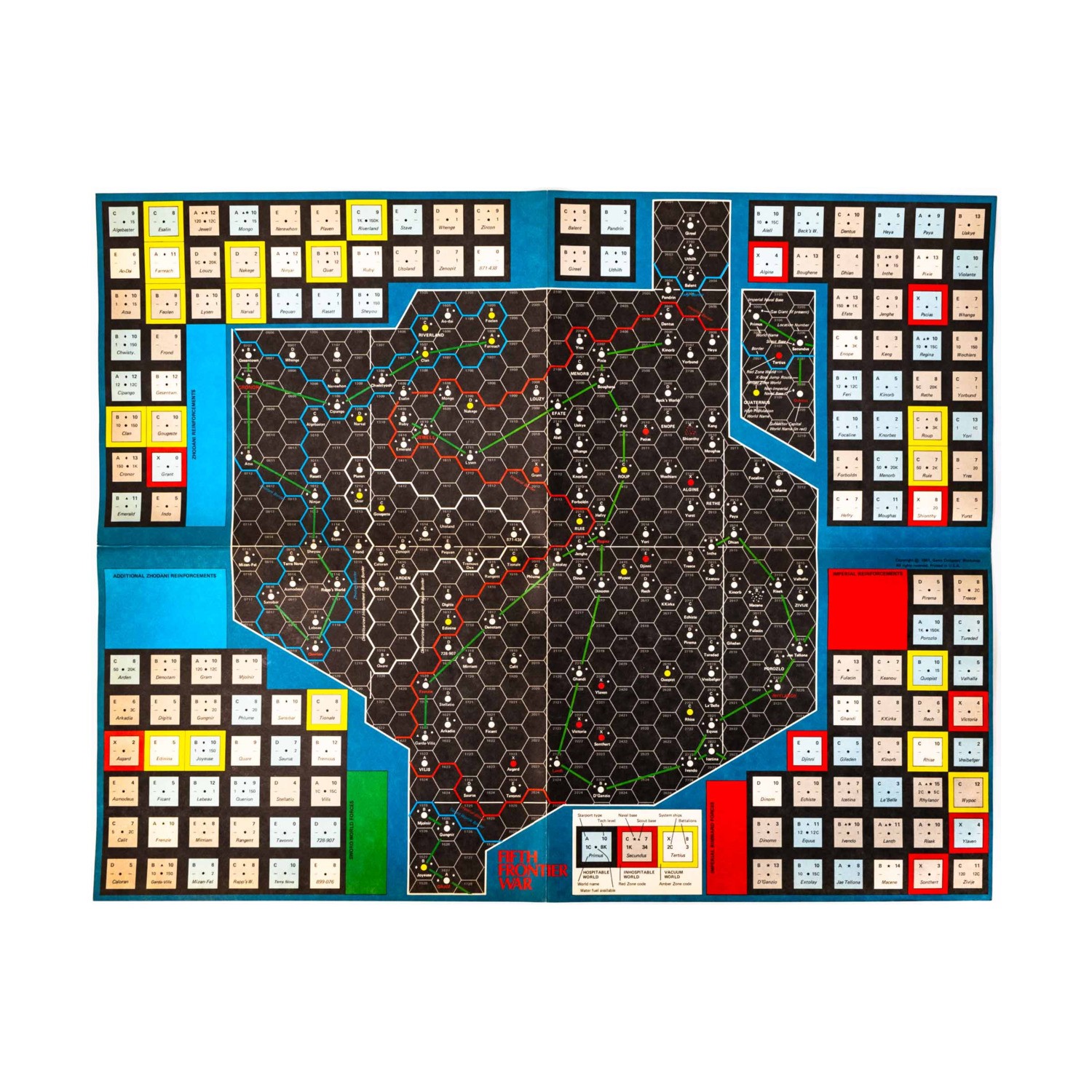 GDW Traveller Boardgame Fifth Frontier War – Map Only! VG+