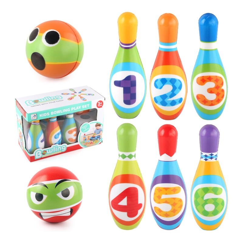 Children PU Solid Bowling Game Set Develop Kids Hand-eye Coordination Safe