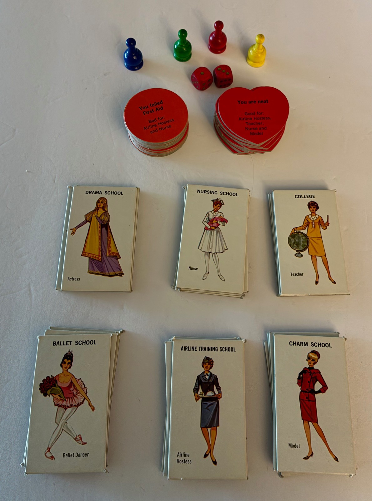 Vtg 1966 What Shall I Be? Career Girls Board Game Complete Selchow Righter