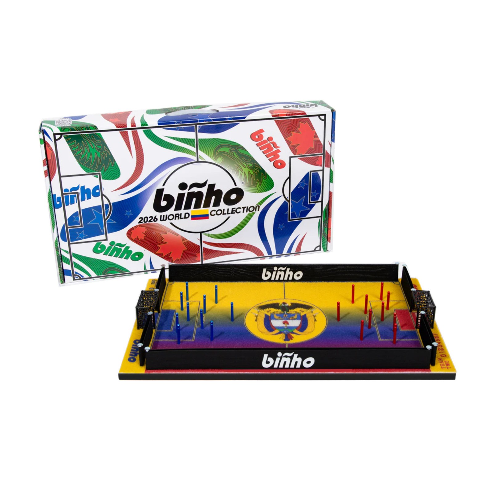 Binho Board: Colombia Edition 2 Player Tabletop Pinball Soccer Game