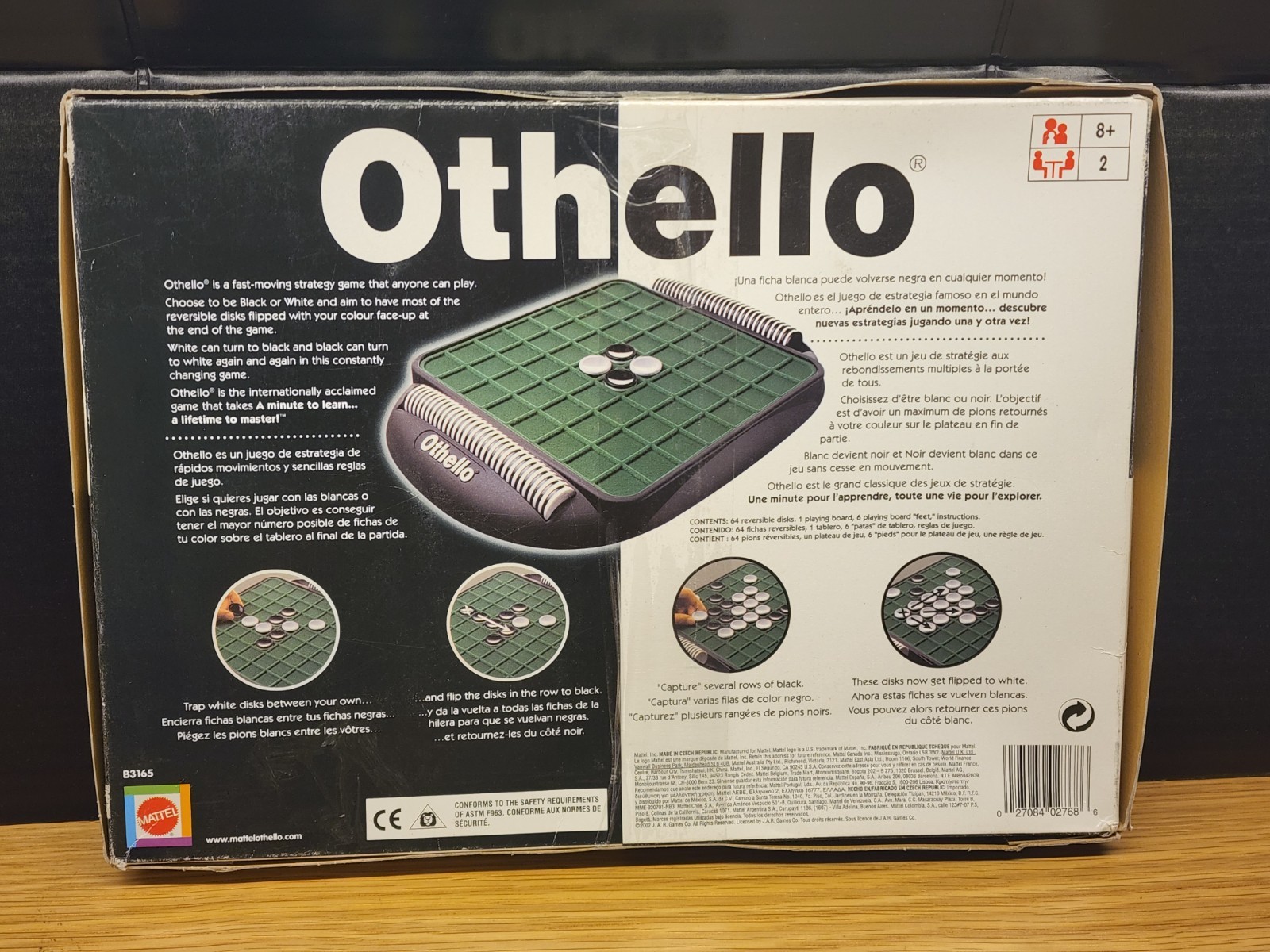 2002 OTHELLO Board Game Strategy Brain Teaser Family Classic MATTEL EUC Complete
