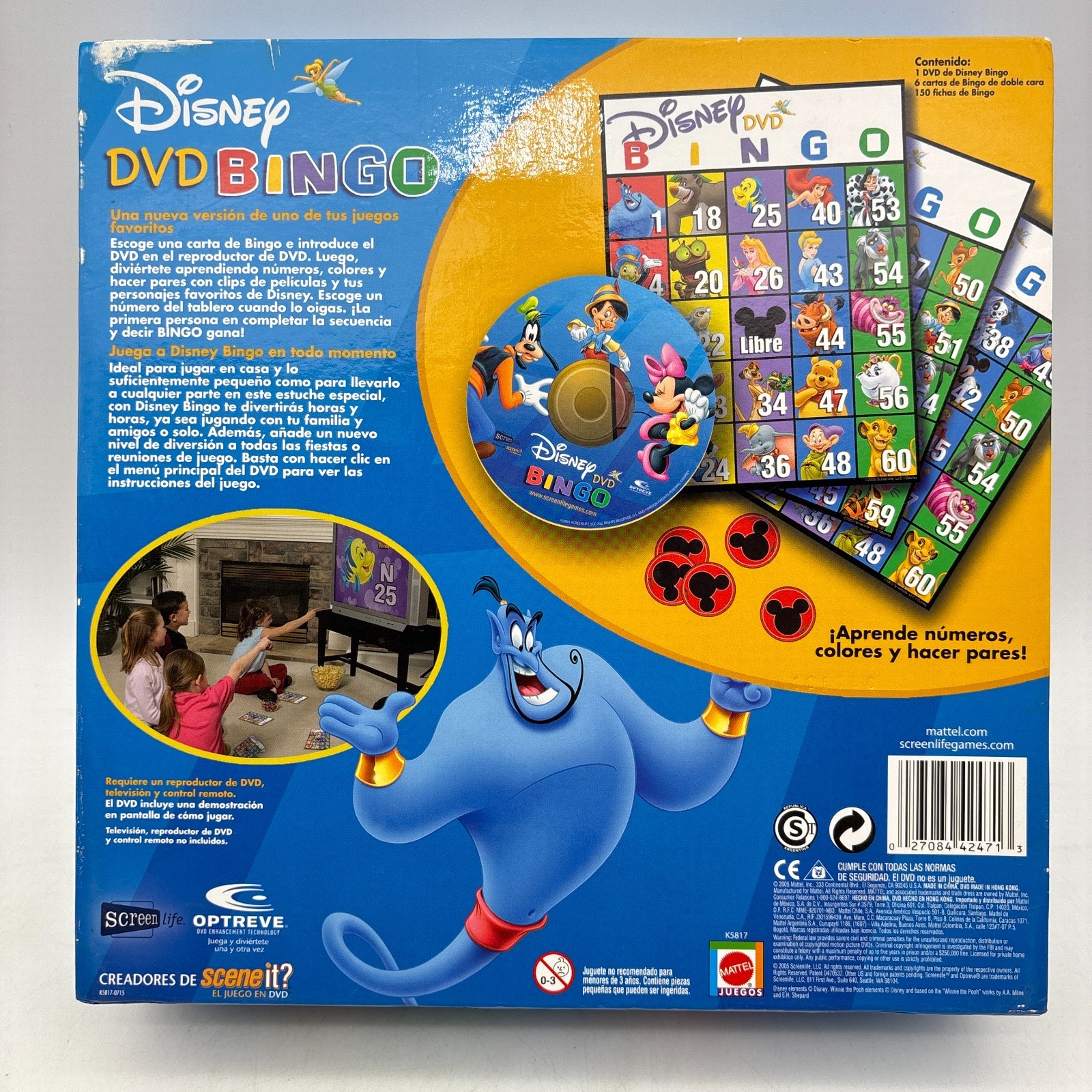Disney DVD Bingo Game SPANISH Edition COMPLETE ScreenLife 2005 Mickey Mouse