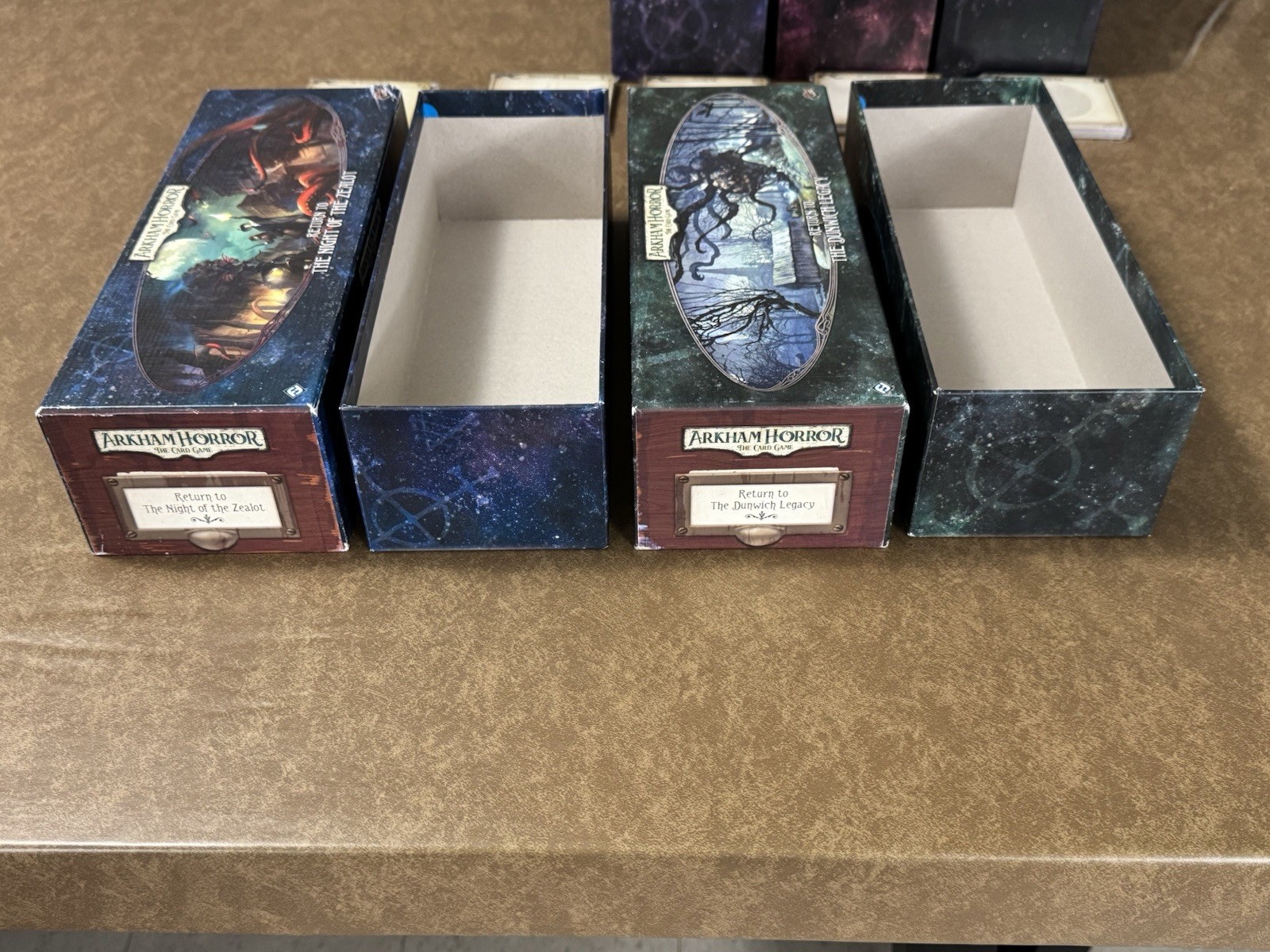 Arkham Horror LCG Lot, Return To Boxes + Dividers, Zealot Dunwich Carcosa + More