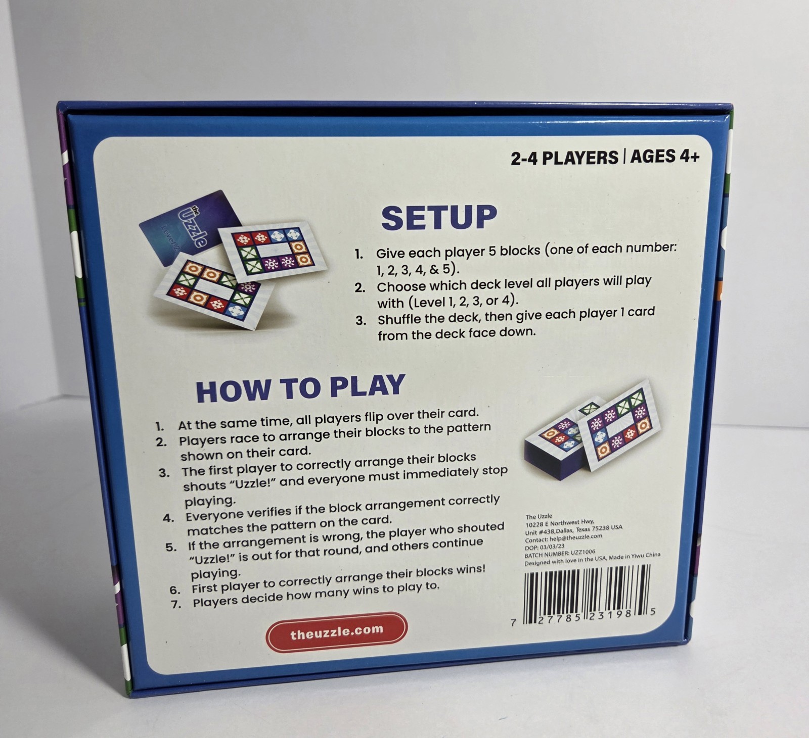 The Uzzle Board Game, Family Block Puzzle for Children & Adults NEW
