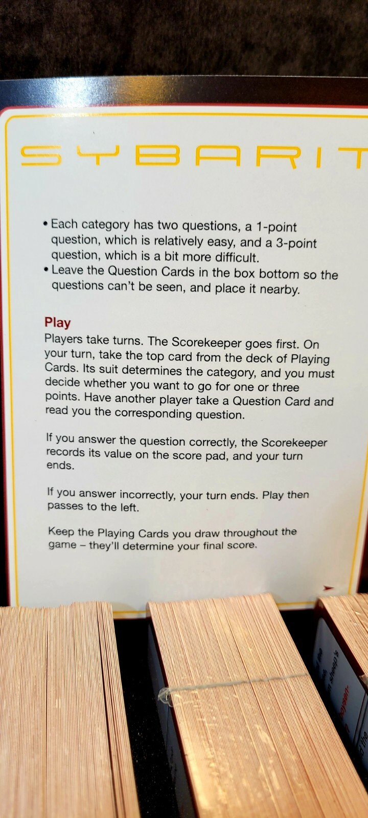 Sybarit Trivia Board Game Food And Drink After Dinner Party Game – Rare