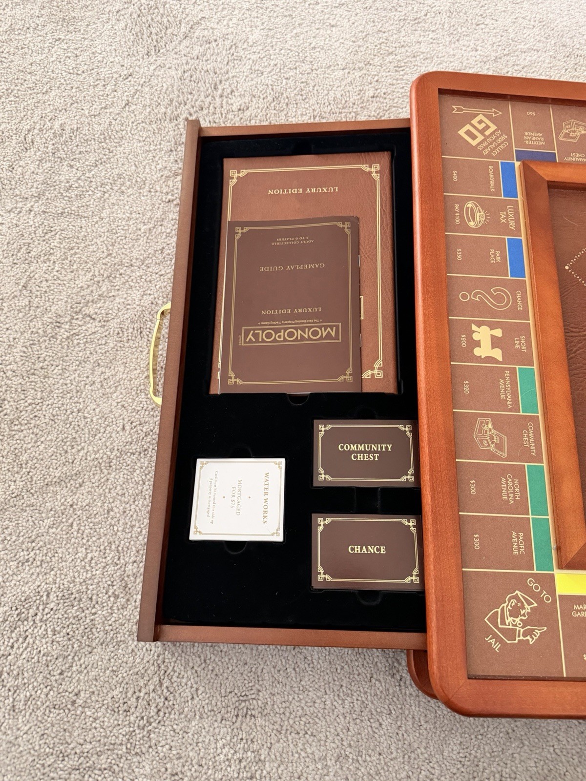 Monopoly Luxury Wooden Edition with Wood Game Board New Premium Collectible