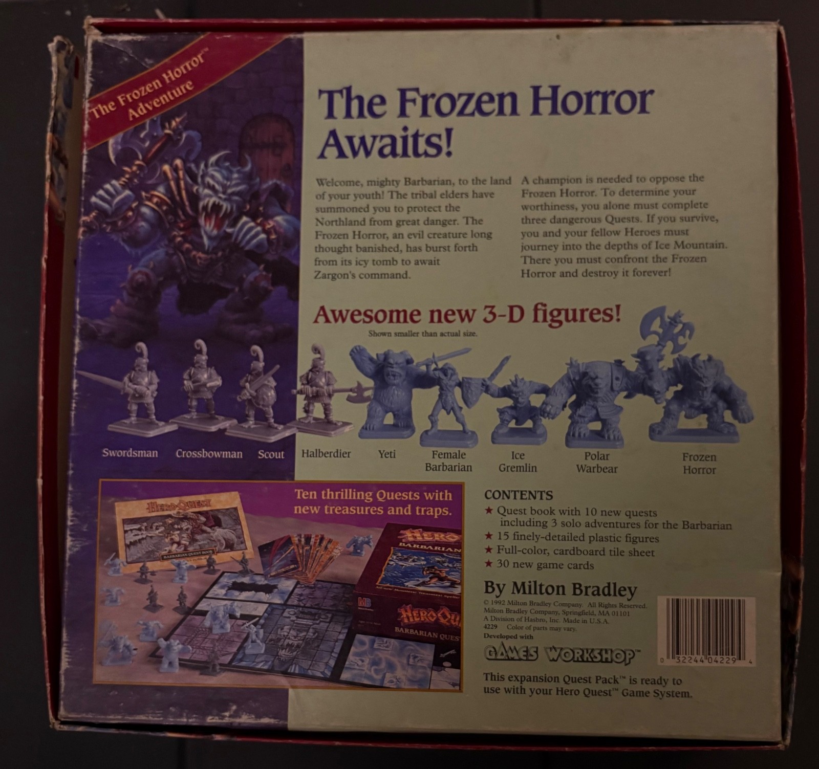 RARE! 1992 Milton Bradley Hero Quest Barbarian Quest Pack, Near complete