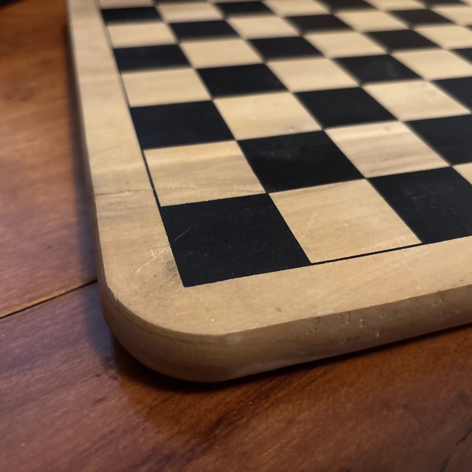 Vintage Wooden Painted Reversible Chess/Checkers/Pachesi Board Game 11″