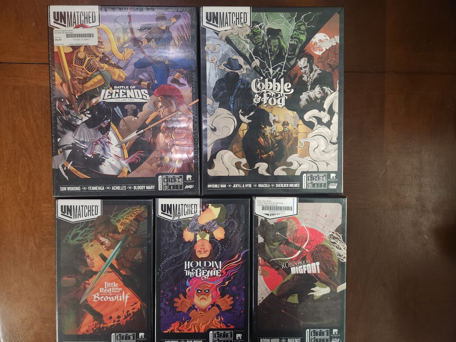 Unmatched Board Game Lot – 5 Games – All NEW in Shrink
