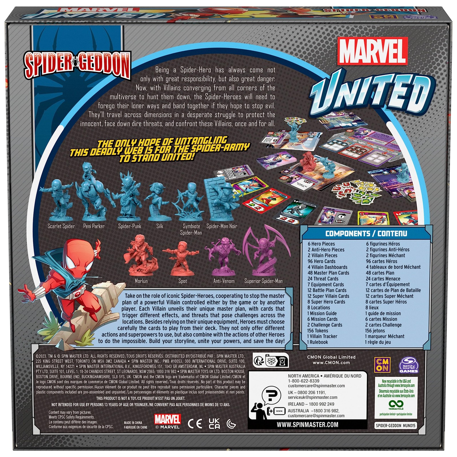 Marvel United Spider Geddon Board Game 1 To 4 Players Ages 14 And Up