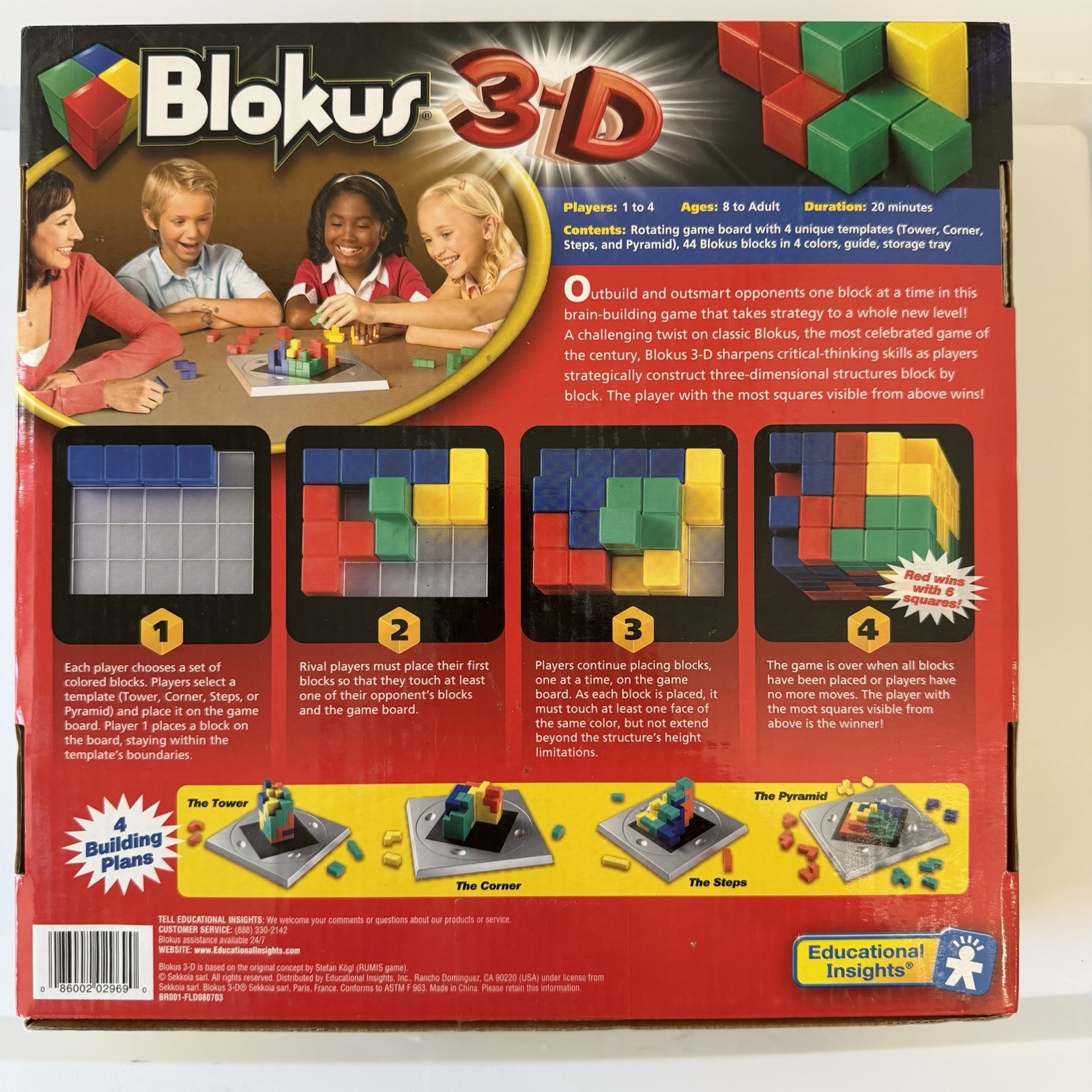 BLOKUS 3-D Strategic Block Building Game 100% Complete Rare Mensa Select EUC