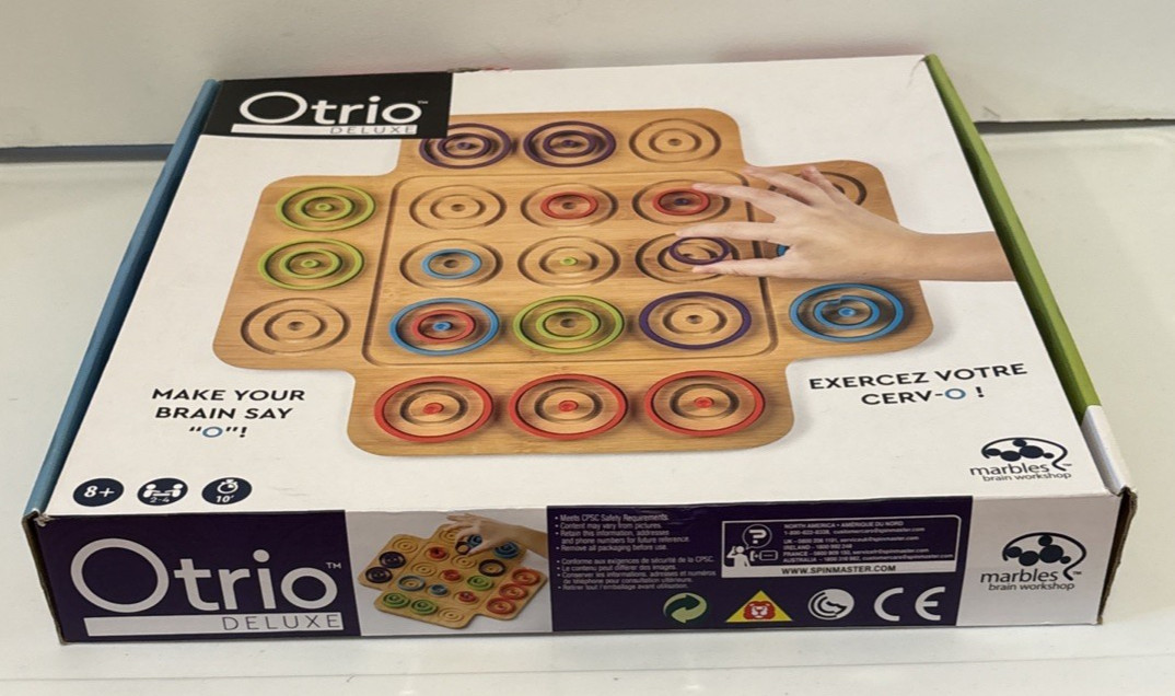 Otrio Deluxe Strategy Game By Marbles Brain Workshop Wooden Board 8+ Years