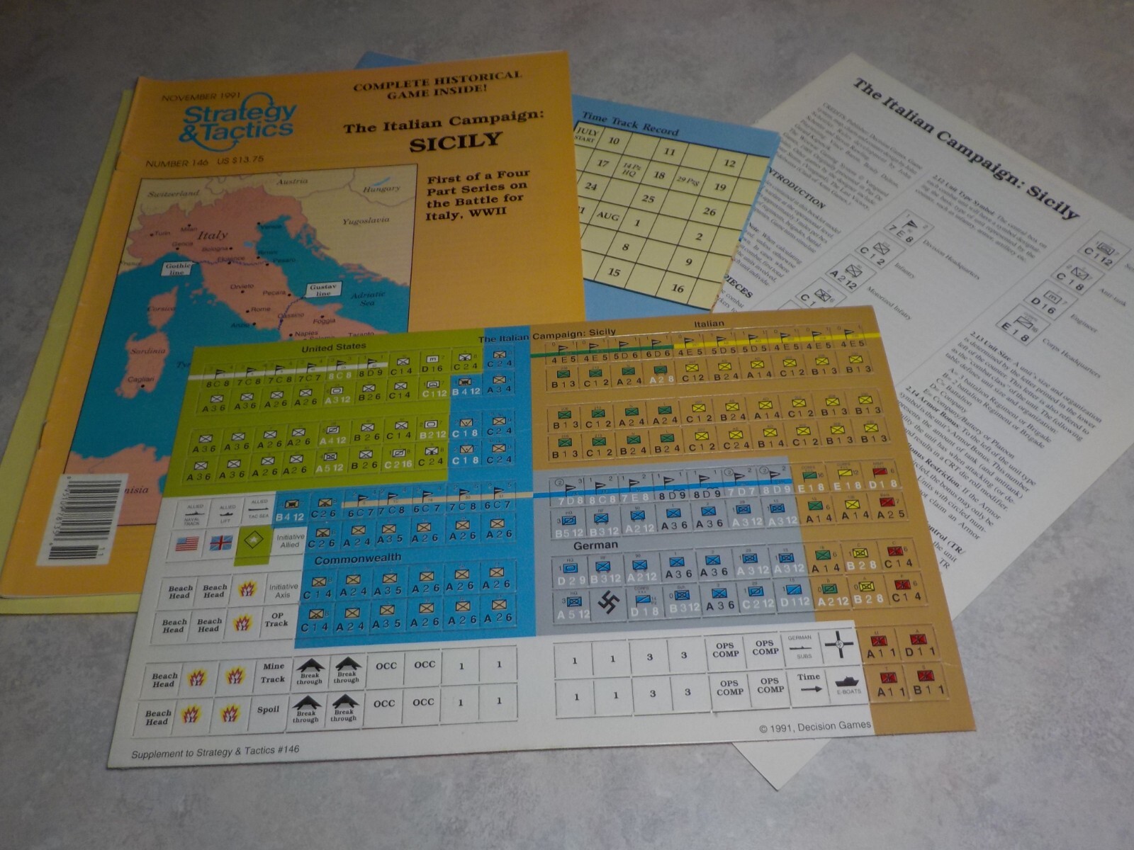 LOT 4 Strategy & Tactics/Decision Magazine War games # 143 145 146 148 UNPUNCHED