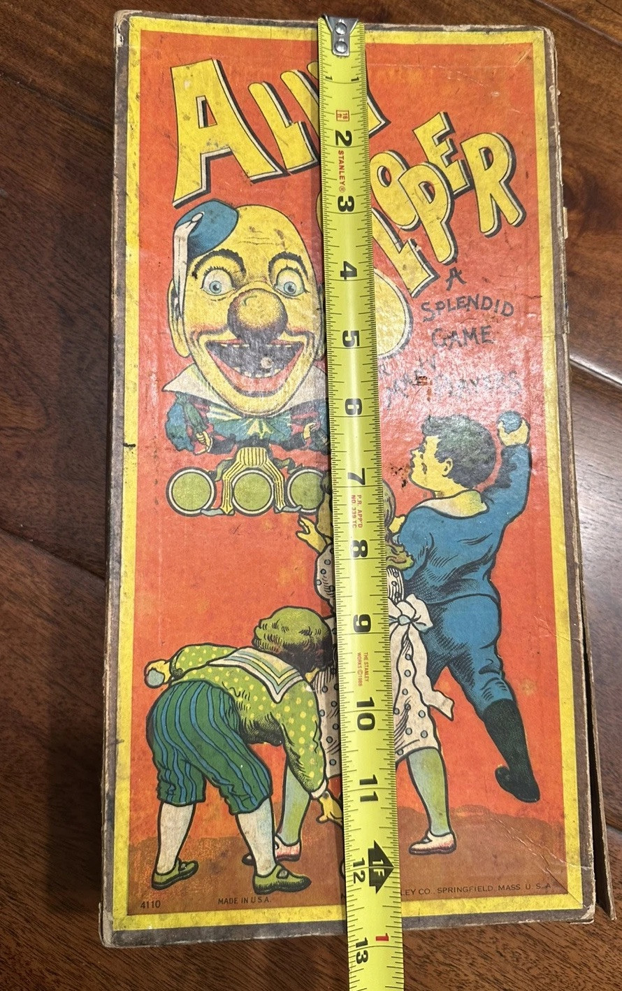 ANTIQUE 1907 ALLY SLOPER CLOWN WOODEN BALL TOSS CHILDS GAME MILTON BRADLEY