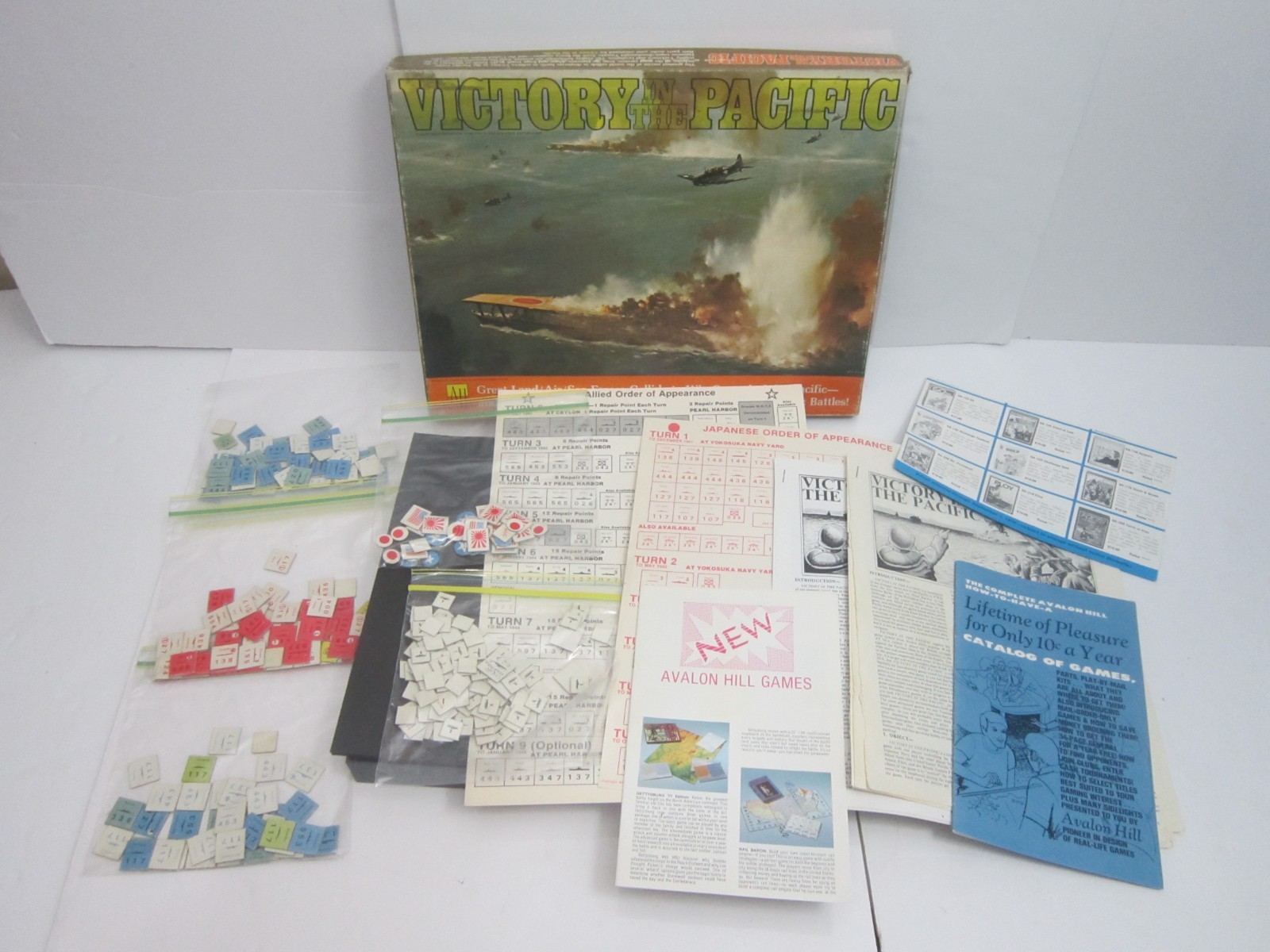 Lot 5 Avalon Hill Games Victory Pacific Luftwaffe Bismarck War At Sea Kriegspiel