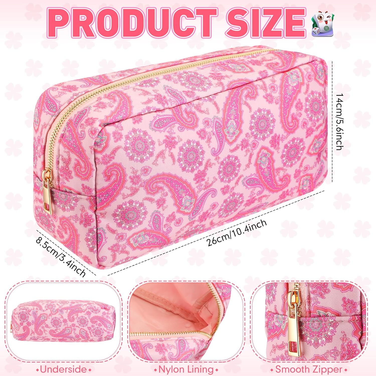 Empty Mahjong Tiles Bag Thickened American Mahjong Tiles Bag with Zipper Boar…