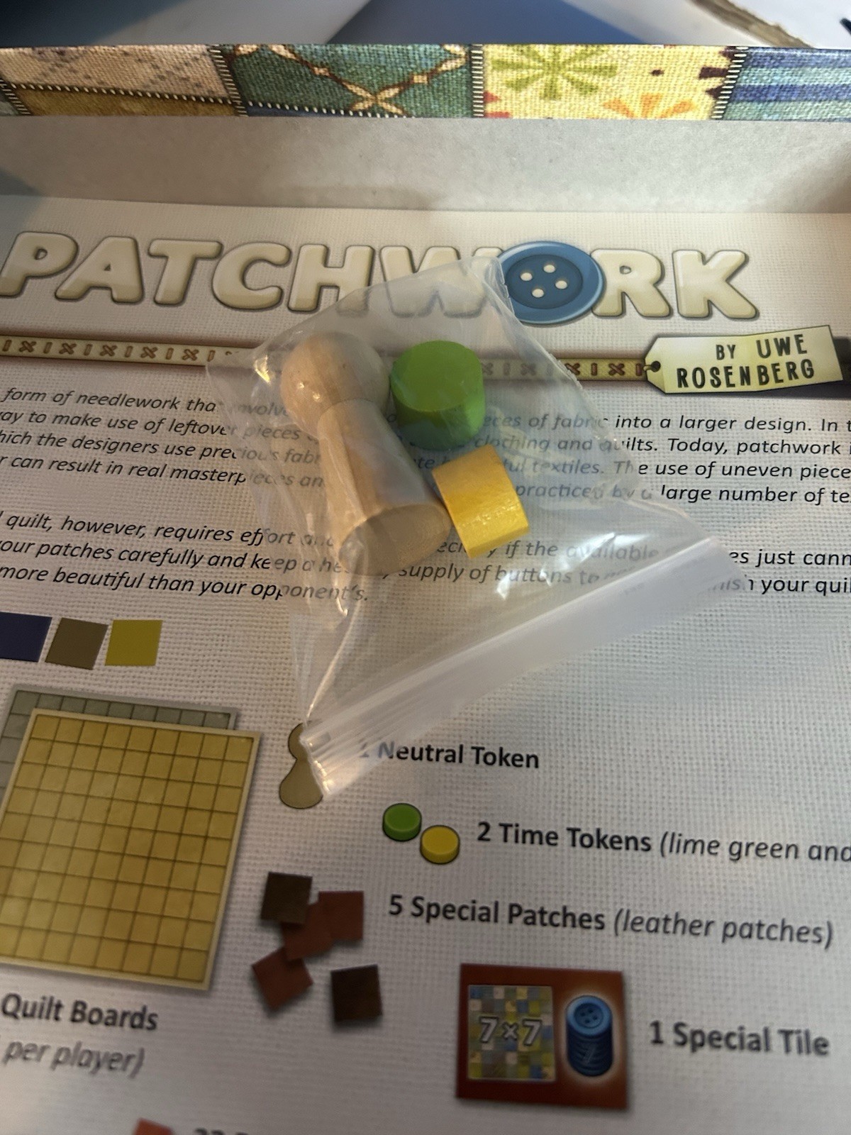 Patchwork Board Game by Uwe Rosenberg Lookout Games – COMPLETE!
