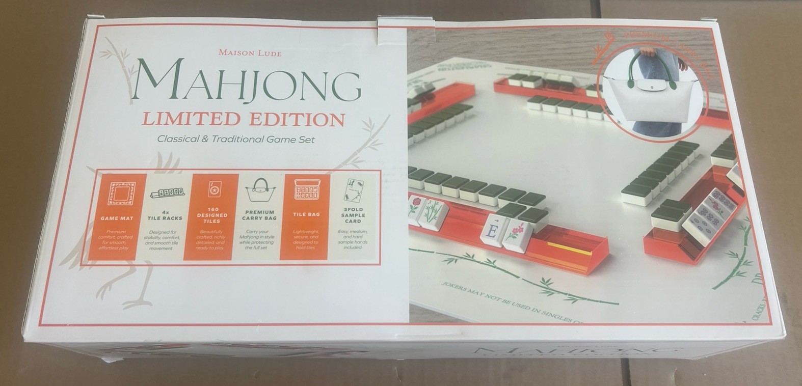 BRAND NEW Maison Lude Mahjong Limited Edition 160 Tile Game Set With Mat & Bag