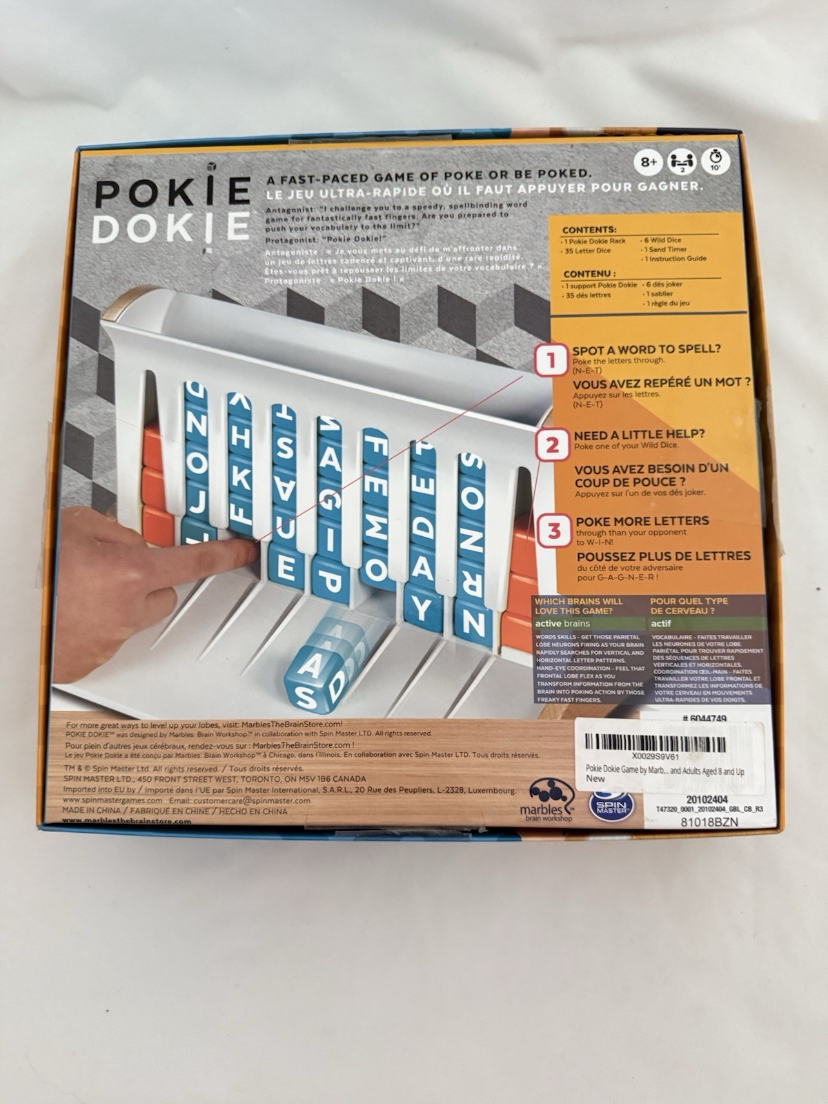 Pokie Dokie Game by Marbles Brain Workshop – 2 Player Word Game Complete