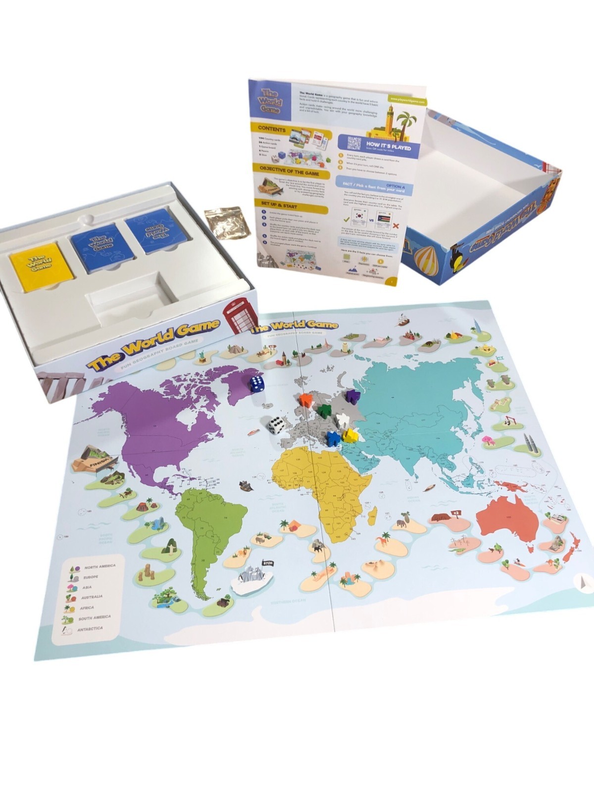 The World Game Fun Geography Board Game For Kids & Adults 7+ Complete Homeschool