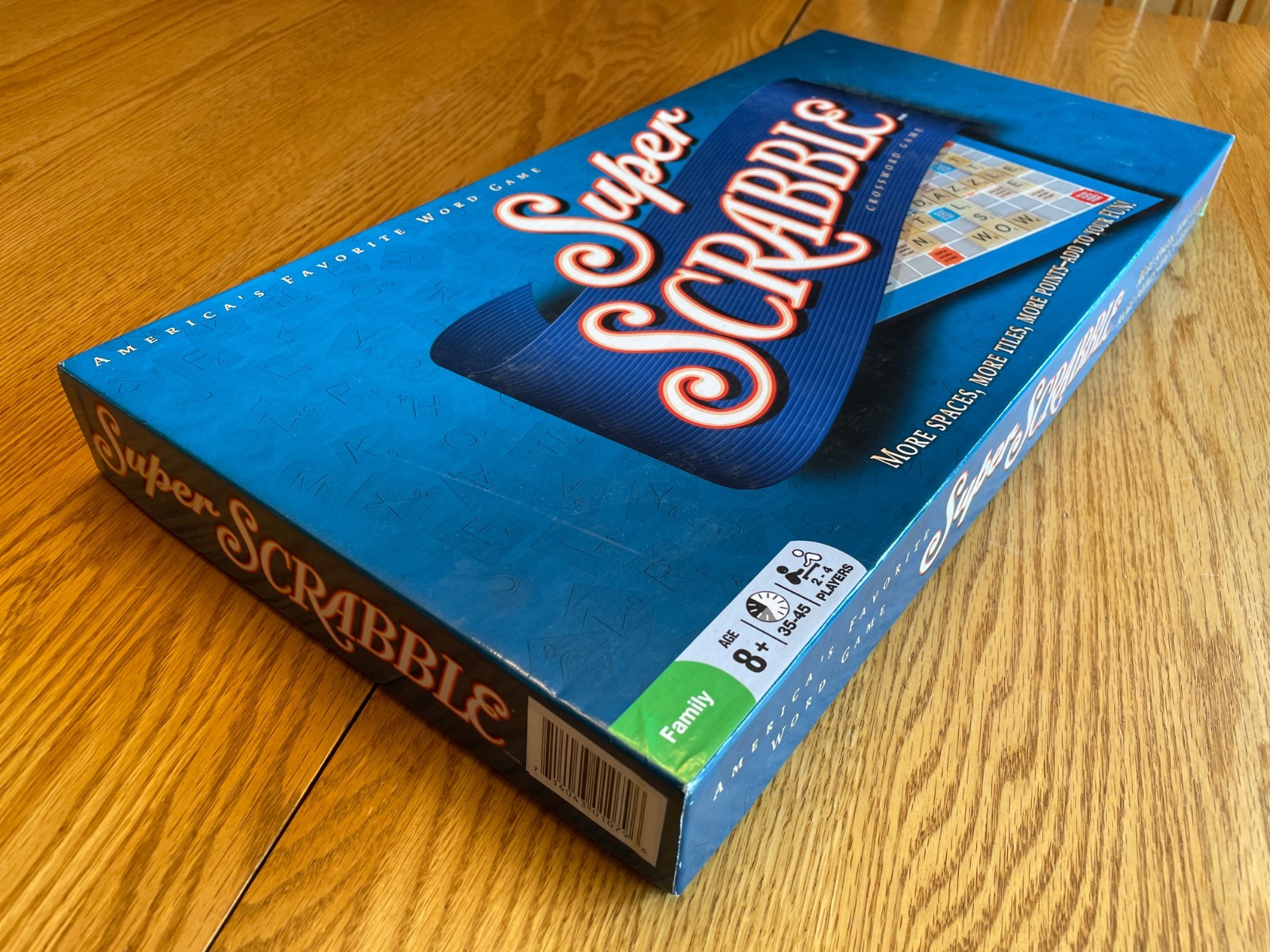 SUPER SCRABBLE Game w/ Bigger Board & 200 Wood Tiles – 100% COMPLETE