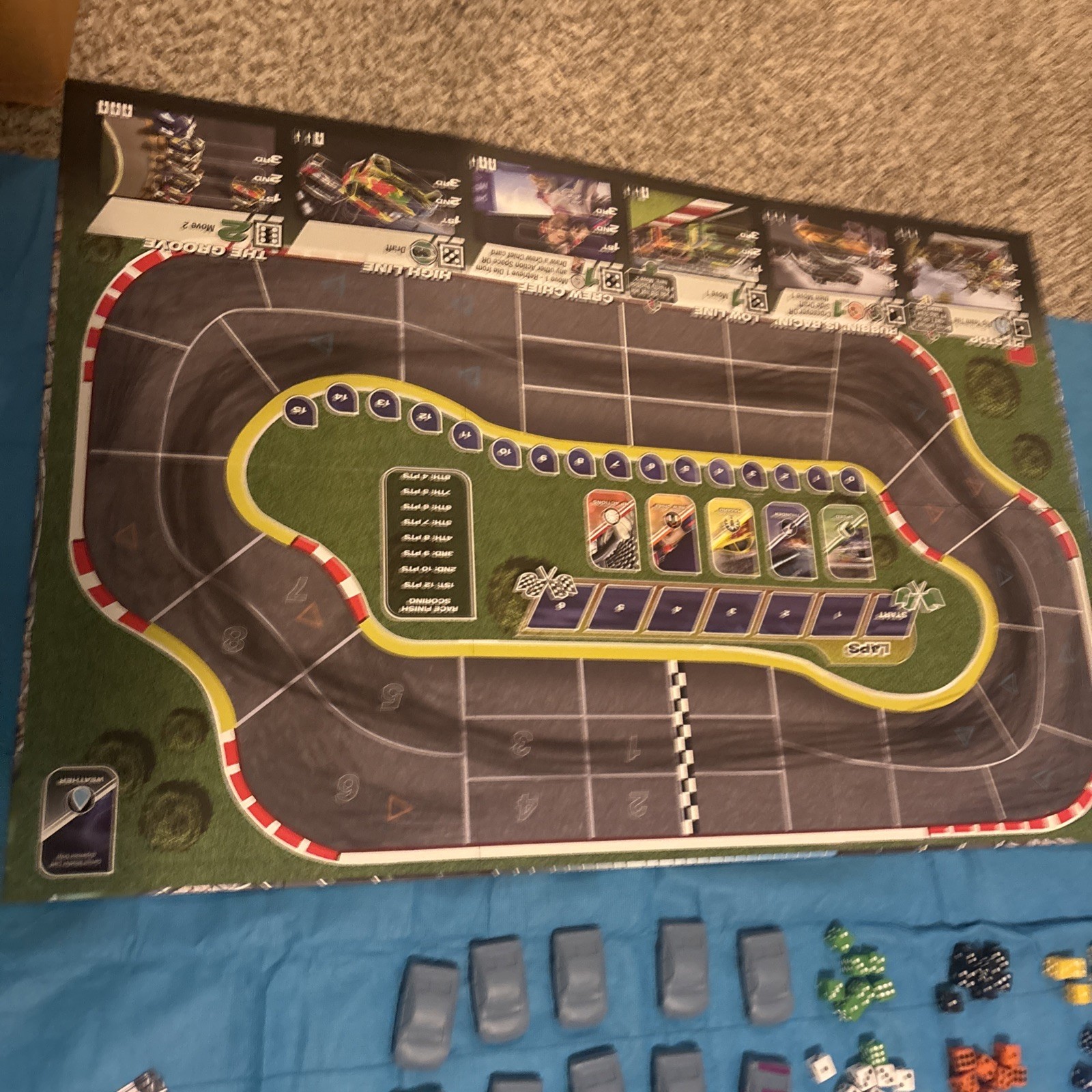 Thunder Rolls Board Game Mini Stock Car Racing Action 1-8 Players 100% Complete