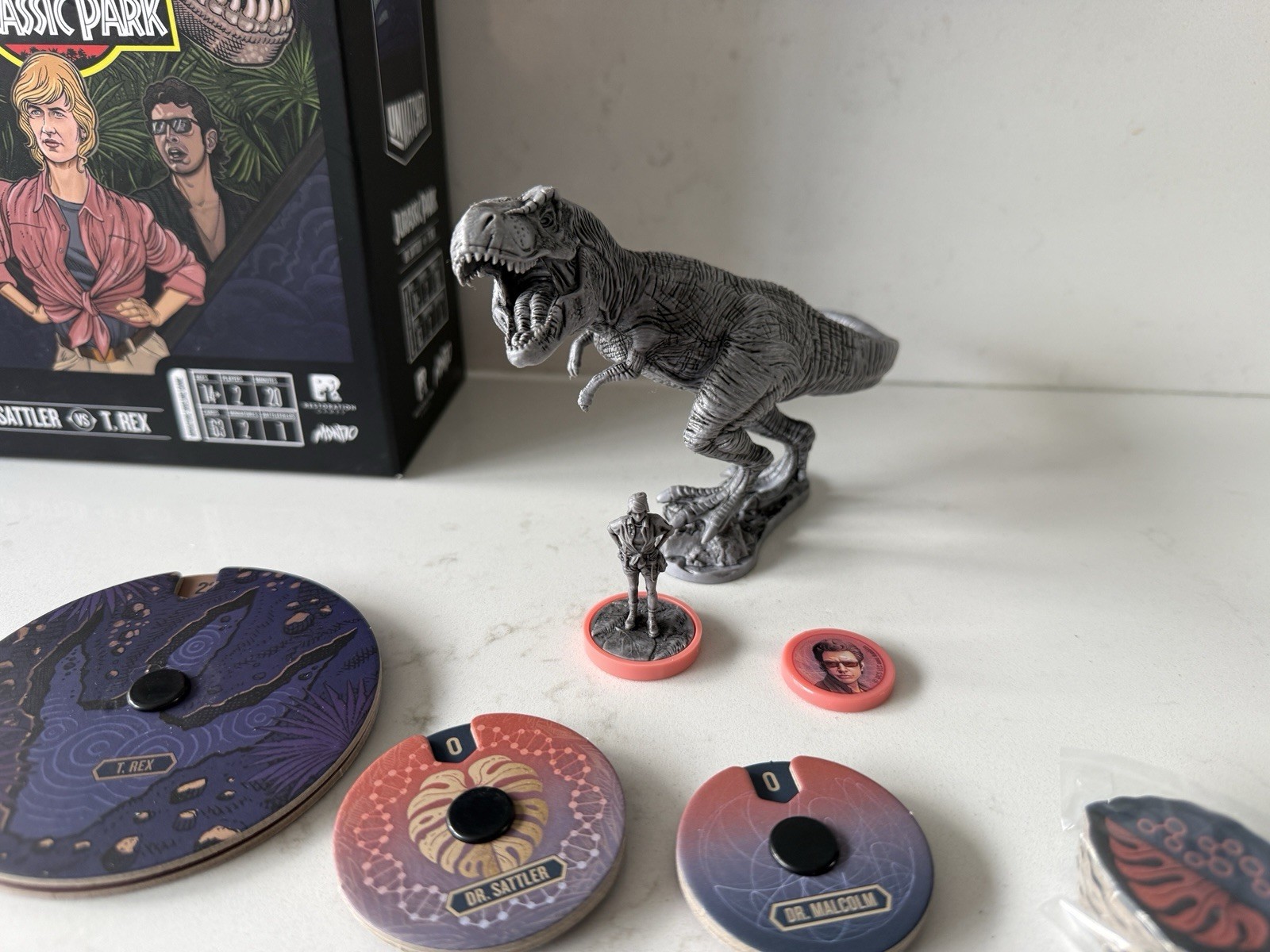 Restoration Games – Unmatched: Jurassic Park – Dr. Sattler VS T.Rex – COMPLETE!