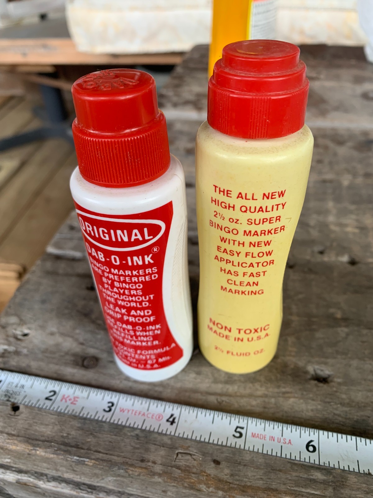 vintage Dab-O-Ink brand bingo marker & Super Bingo Marker Red Partial