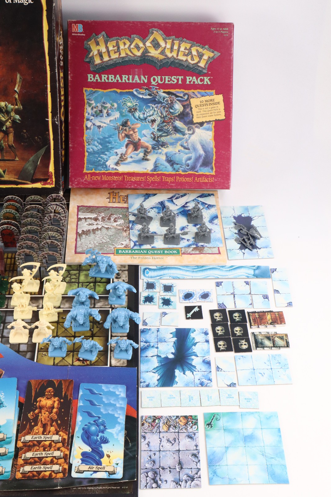 Hero Quest Board Game 1990 Kellar’s Keep, Witch Lord & Barbarian Quest Pack MB