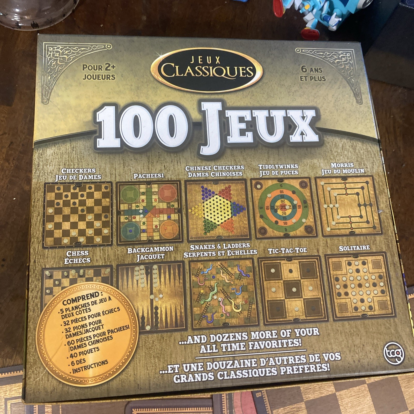 Ambassador 100 Classic Games Chess Checkers Solitaire Tic Tac Toe Pachisi Goose
