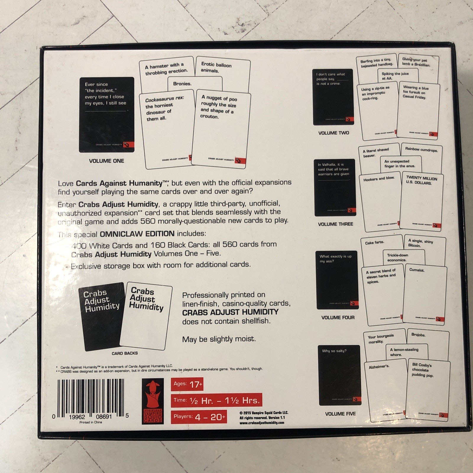 Crabs Adjust Humidity: Omniclaw Edition Volumes 1-5 Expansion Cards COMPLETE
