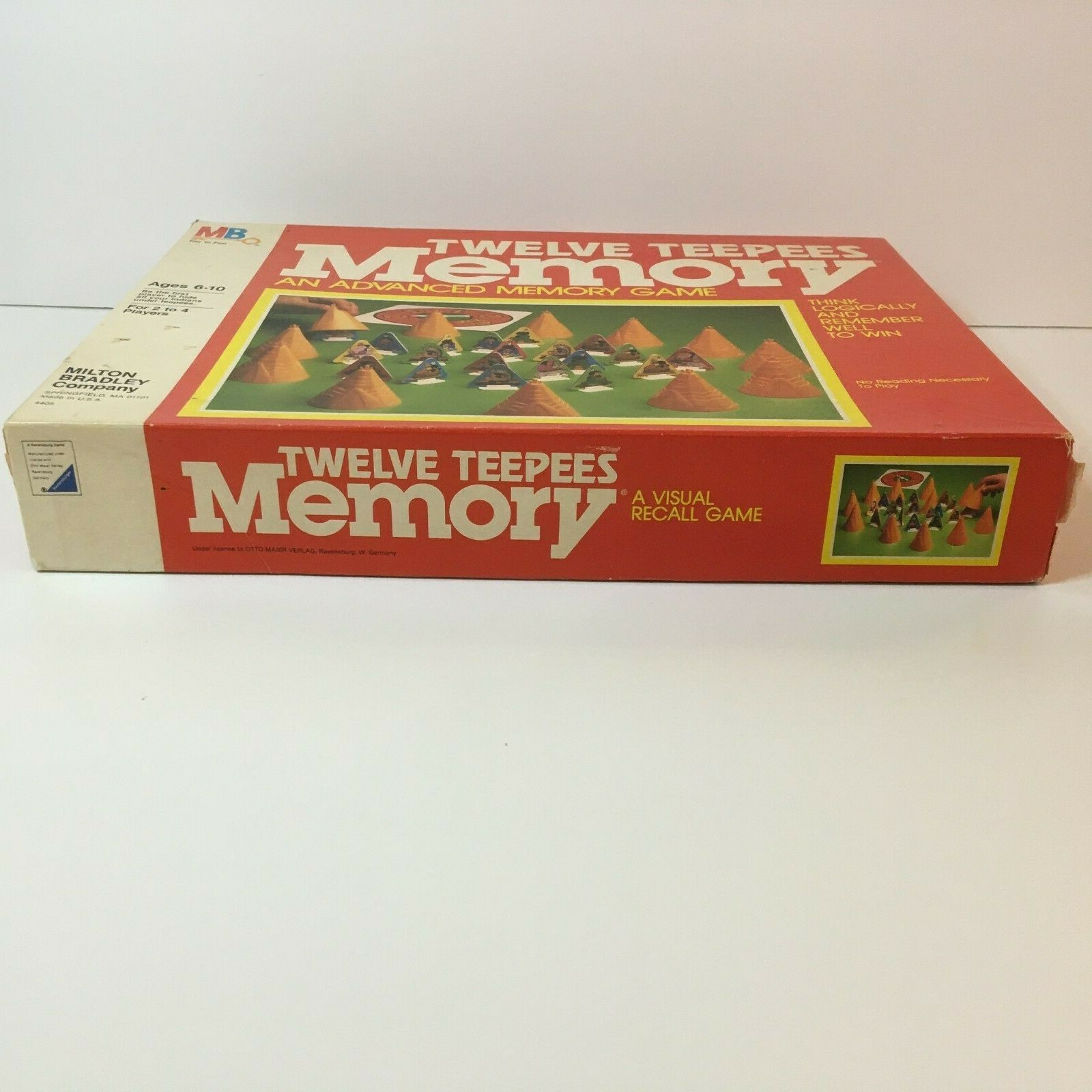 Memory Game Twelve Teepees by Milton Bradley Vtg Visual Recall Indians TPs