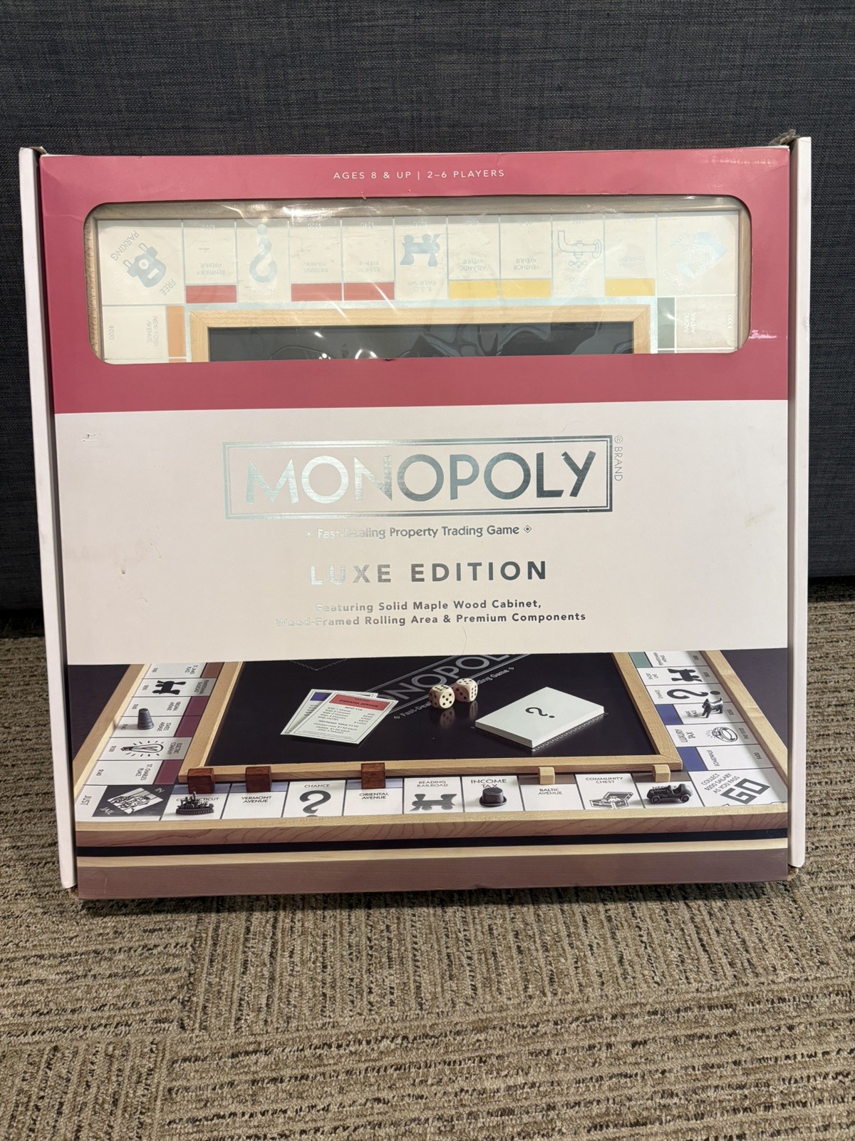 Monopoly Luxe Edition WS Game Company Solid Maple Wood Cabinet NEW Sealed