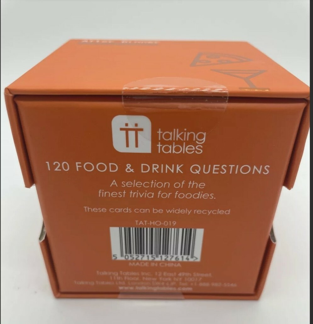 Talking Tables – After Dinner Food & Drink Trivia 120 Questions Game