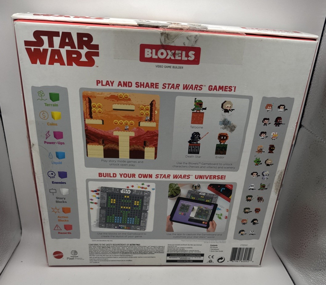 Lot of 2 Mattel Bloxels Board Video Games Basic and Star Wars.