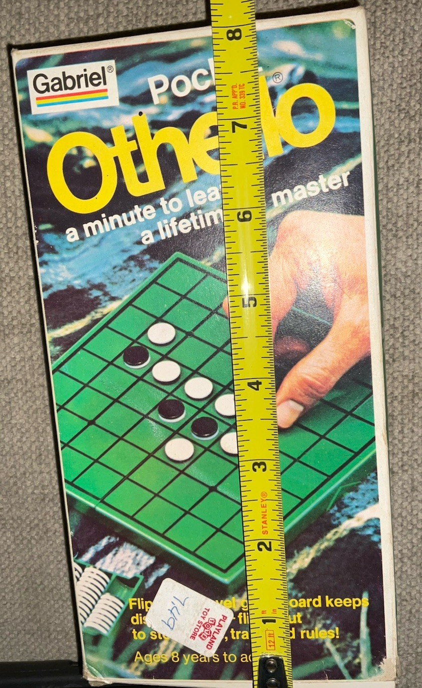 Othello – Pocket / Travel Board Game (1977 Gabriel) Complete In Box Vtg See Pics