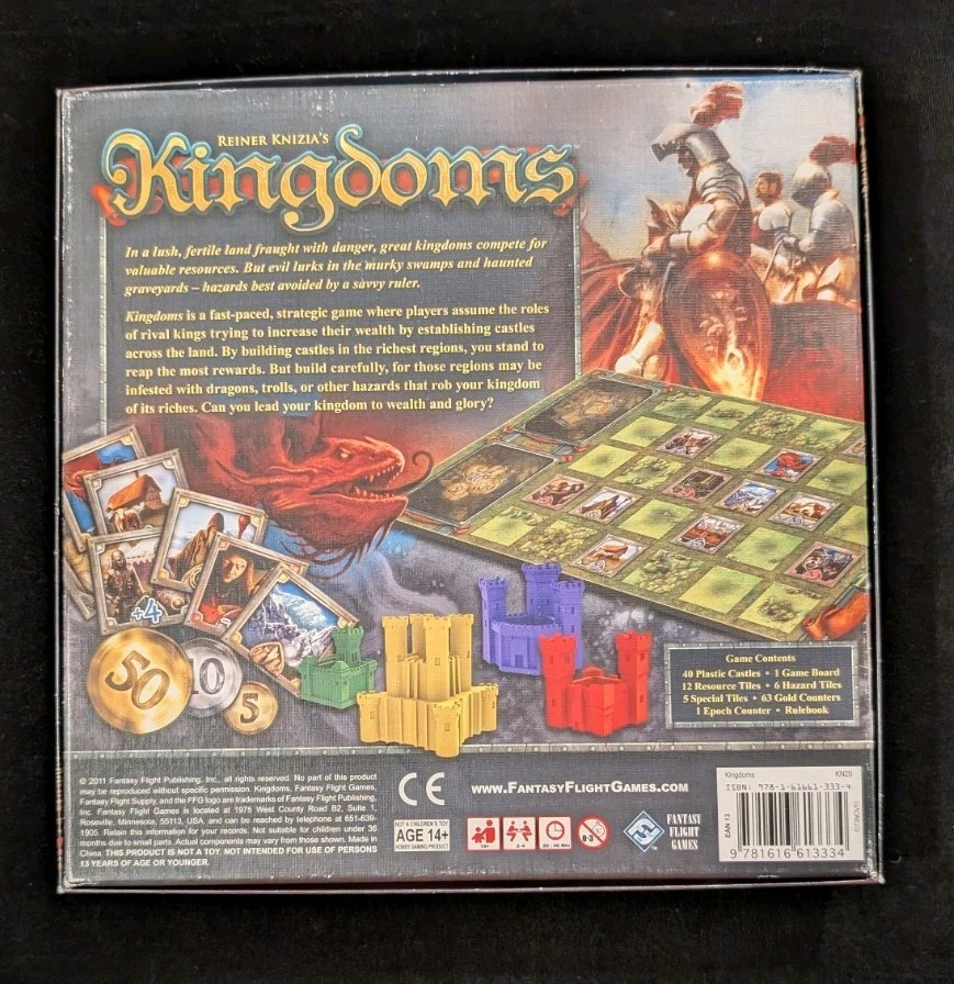 2011 Kingdoms By Fantasy Flight Games & Reiner Knizia Verified Complete FFG