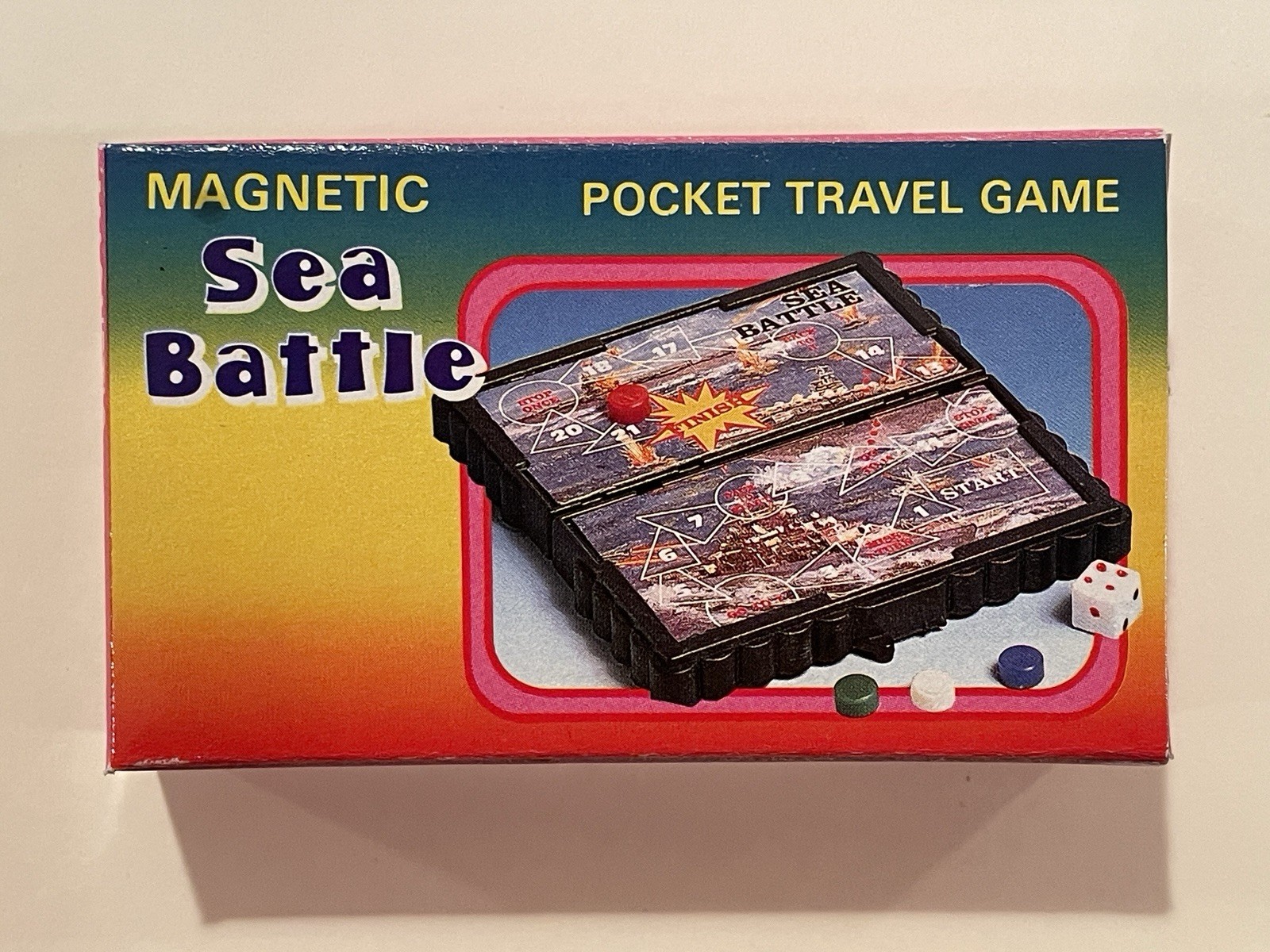 Vintage Mini Magnetic Travel Game Sea Battle Theme Pocket Game