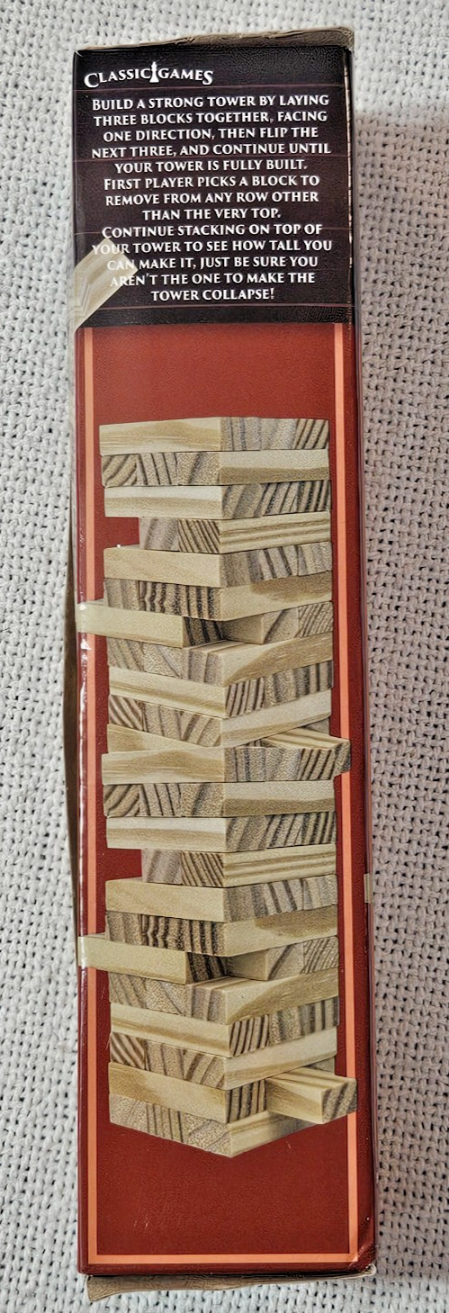 Classic Game Mini Wooden Blocks Tumbling Game 72 Pc Crafts Or Playing New Sealed