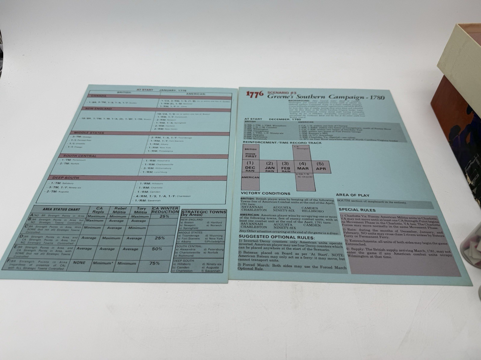 Avalon Hill 1776 Board Game American Revolutionary War Vintage 1974 Strategy