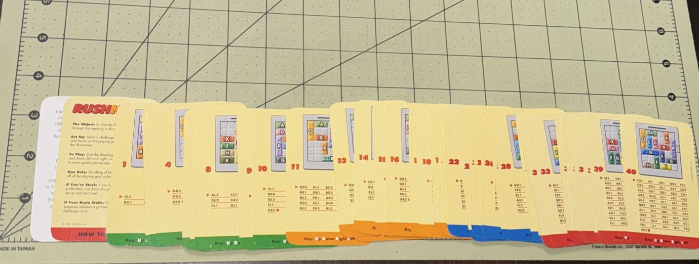 Think Fun Rush Hour Replacement Cards 40 Game Cards & Color Code Card