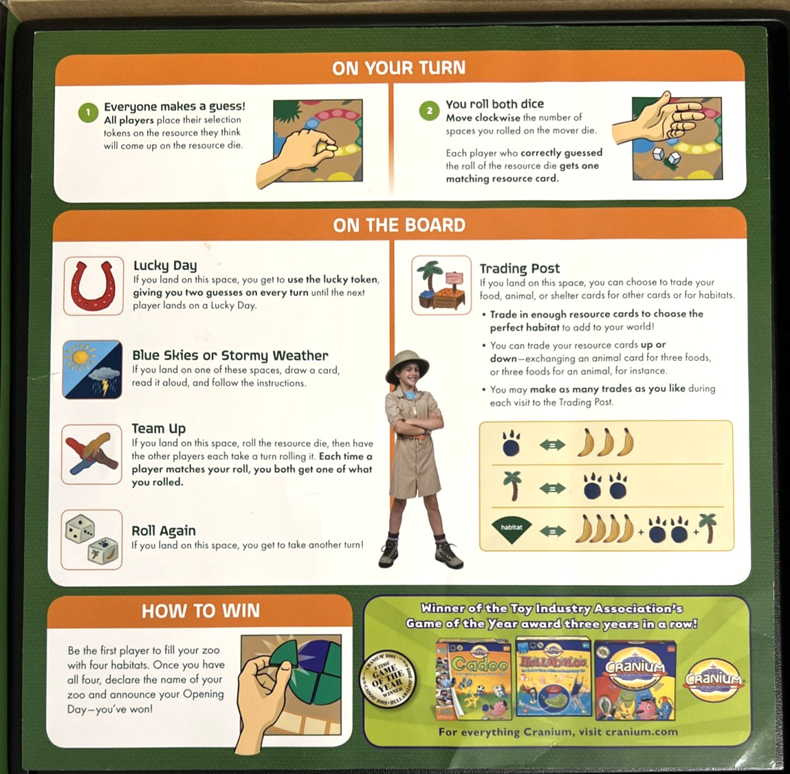 Cranium Zooreka The Race to Build Your Ultimate Zoo Board Game Complete