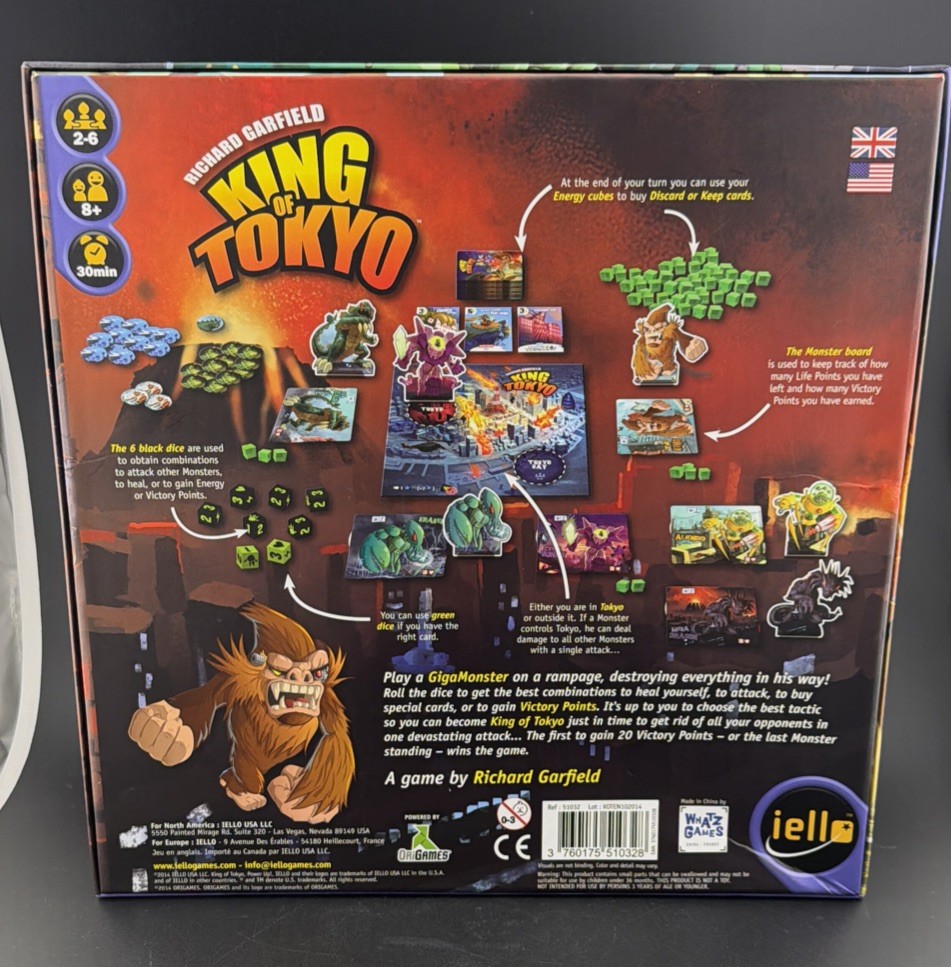 King of Tokyo Board Game COMPLETE Iello 2015 GigaMonster Richard Garfield