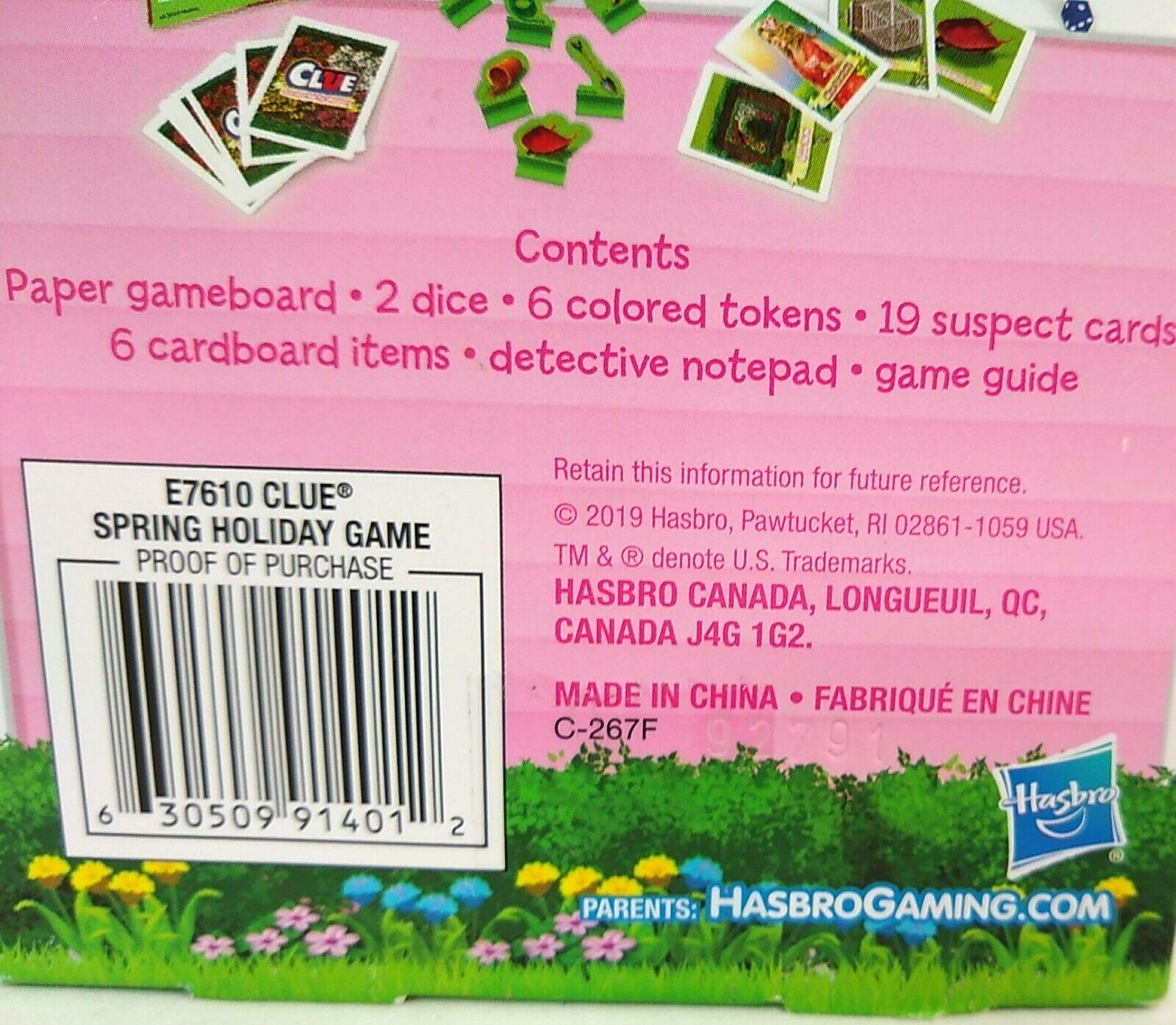 Clue Garden Party Game Family 3-6 Players Age 8+ Hasbro Gaming 2019