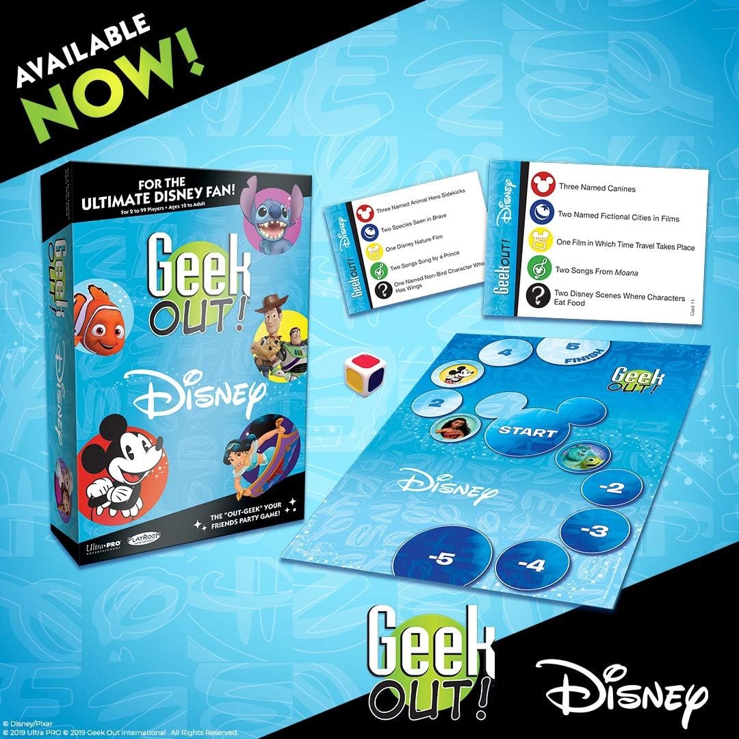 Disney Geek Out Board Game Trivia Party Family Game USAopoly New Ages 10 – Adult