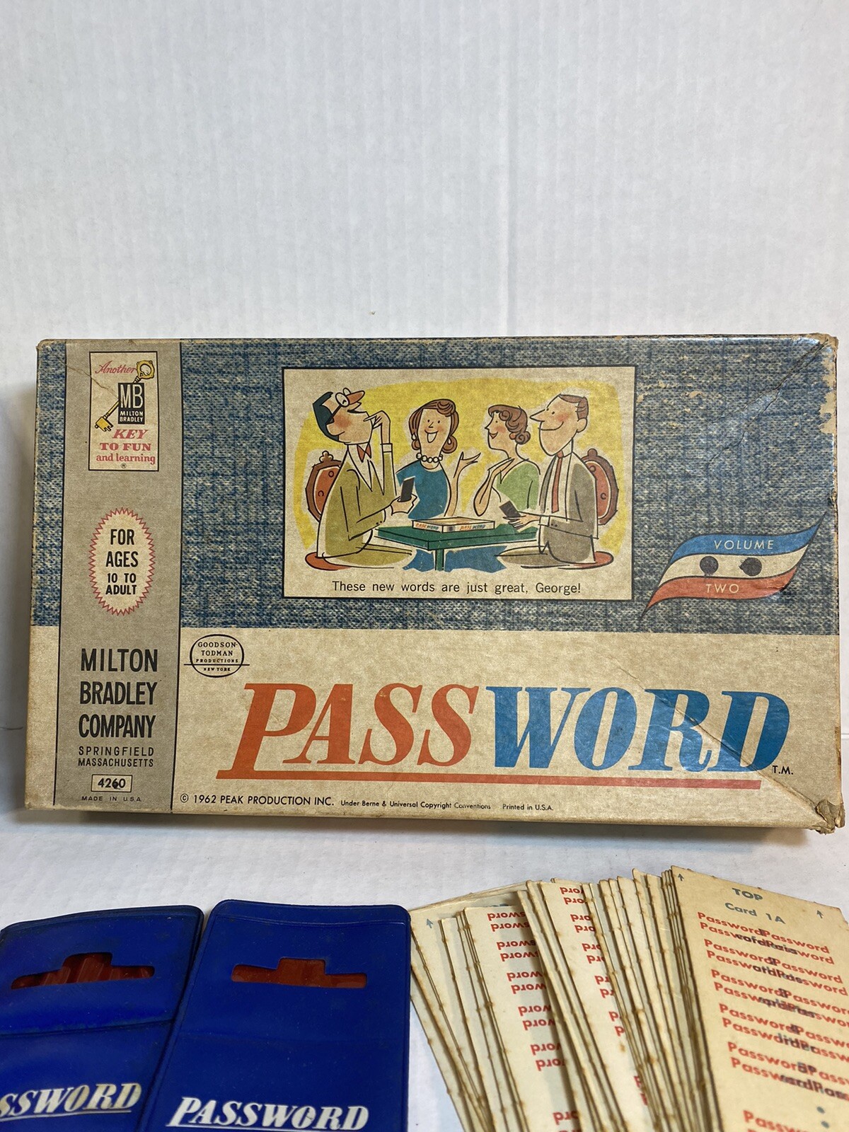 Vintage 1962 Password Game from Milton Bradley Company Volume Two No. 4260 Used